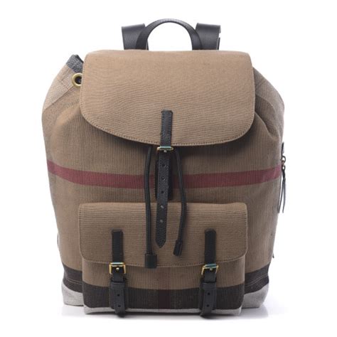 BURBERRY Canvas Mega Check Brookdale Backpack Black